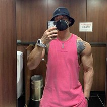 보디빌더민소매 여름 근육 피트니스 훈련 스포츠 루즈핏 민소매 티셔츠 코튼 통기성 근육