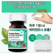 프리미엄 고농축 비타민 B12 수용성비타민 엽산대사 알약케이스 메틸 시아노 코발라민 비오틴 채식주의자를위한 영양재 조효소