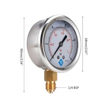 진공 게이지 글리세린 채워진 압력 진공 화합물 게이지 68mm 다이얼 VAC ~ 10000 PSI, 01 0-1bar