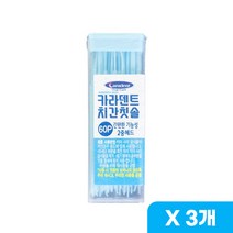 카라덴트 치간칫솔 60p 대용량/휴대용/교정용/어금니 간편한 기능성 2중헤드 / 휴대용 이쑤시개, 3개