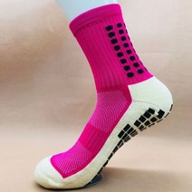 미끄럼 방지 축구 양말 남여공용 공용 38-45 사이즈 스포츠 농구 테니스 그립 사이클링 라이딩, L pink