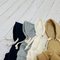 바이현 강아지옷 베이직후드티 기모무지 애견커플룩 S-2XL, 그레이, 면후드