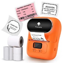 Phomemo M110 라벨 메이커 프린트 인쇄기 휴대용 블루투스 열 프린터 라벨링 바코드, 주황색