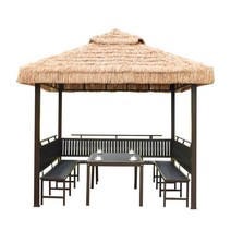 한옥 정자 전원주택 원두막 옥상 야외 오두막 초가집, 3x4m 초가 정자 + 천막 천