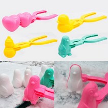 눈집게 스노우볼 메이커 눈뭉치 제조기 눈사람만들기 하트 펭귄 눈오리, 특대형 눈사람눈집게(색상랜덤)
