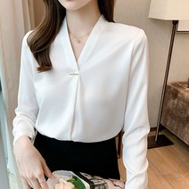 데일리 여성 봄가을 데이트 코디 블라우스 셔츠 상의 여자 오픈 숄드 정장 남방 쉬폰