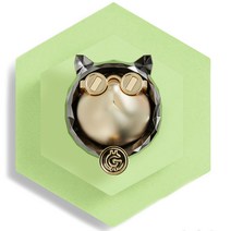 젠틀디 후디캣 고양이 차량용 방향제 (색상3종 선택/향5종 선택/쇼핑백 선택), 티탄골드, [P.D 파리지엔드림] X [쇼핑백:선택]