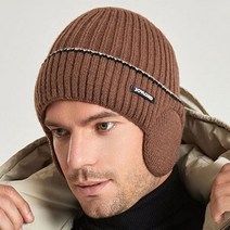 JOICE SHOP 비니 BN_0722 여성 여자 남자 남성 겨울모자 방한모자 털모자 비니 니트 귀달이모자 군밤모자 캡모자 등산모자 낚시 골프 빵모자 군밤 스키, 브라운