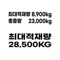 최대적재량 총중량 화물차 적제중량 자유문구 스티커, 60cm- 1줄, 검정