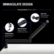 엘가토 Elgato 프리미엄 웨이브 마이크 암 하이 라이즈 케이블 정리 구조 고.. 정품보장, Mic Arm, Low Profile