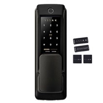 에버넷 AK-S101P-FS 지문인식 무타공도어락 푸시풀번호키 현관문도어락 현관번호키 현관문도어록 카드키4개, 다크그레이(지문+카드키4개+번호), 자가설치