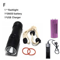 5000 루멘 XM-L2 스쿠버 다이빙 손전등 26650 강력한 토치 LED 수중 방수 램프 낚시 플래시, 04 D_02 Yellow_03 AII BIack