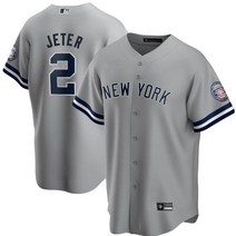 남자 뉴욕 Yankees Derek Jeter 2# 홈 그라운드 유니폼 회색 2