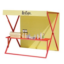 야외 행사장 천막 홍보 공연 부스 액세서리 가판대, 테이블길이 150cm 블랙테이블 베이지천