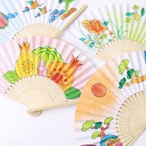 민화샵 민화그리기 민화 부채만들기 합죽선 평부채, 민화 합죽선(입문형) : 일월오봉도