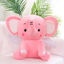 코끼리인형 코끼리쿠션 애착인형, 핑크, 40cm