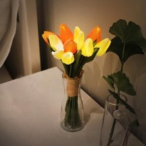 아트박스/비아케이스튜디오 오렌지 튤립 부케 LED 무드등 (화병포함), 본품