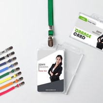 사원증케이스 명찰 릴홀더 신분증 학생증 출입증 사원증 명찰 목걸이줄, 집게형목걸이줄, 그레이