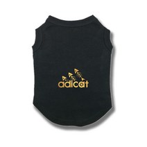 고양이옷 습관 채팅 고양이 조끼 디자이너 여름 얇은 복장 면 옷 키티 황금 글자 인쇄 액세서리 새끼 이동장 고양이포대기 우주선가방, 2XL 6.0-8 kg, 02 cat add black