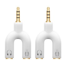 칼론 4극 헤드셋 변환 Y형 젠더 2p, 화이트, APC-A11