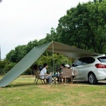 어닝프론트월 캠핑 어닝사이드월 차박 측면가림막 스타렉스 SUV 캐노피, [카키]2.2x3m 흡입 컵