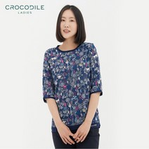 크로커다일레이디 아마존 라운드넥 7부 티셔츠 CLBMTS117