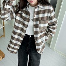 [코지] 여자 하울링 빈티지 글렌체크 공대여신 남방 셔츠