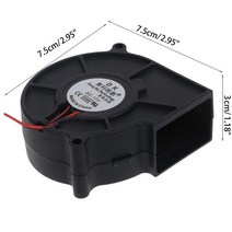 송풍기 바베큐 팬 PWM 송풍기 75x75x30mm 12V 0.36A 3D 프린터 캠핑 피크닉 여행 용 27cm 케이블이있는 공, 한개옵션0