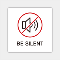 애드몬스터즈 생활 표찰 안내 표지판, 백색, 07조용히하시오