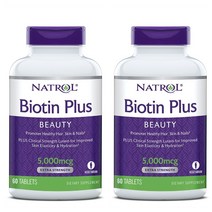 Natrol 나트롤 비오틴 플러스 Biotin 5000mg 60 캡슐, 1개