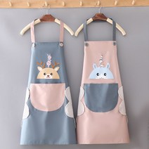 1+1 에클리츠 캐릭터 앞치마 단체 식당 카페 어린이집 유치원 주방, 다크그레이+핑크