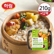 [냉동] 하림이닭 탄단지 다이어트 도시락 귀리잡곡밥과 가라아게 210g 12팩