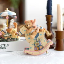 오르골 곰돌이 인형 목마