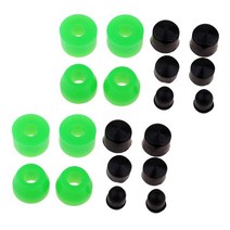 20Pcs 스케이트 보드 상단 하단 부싱 스케이트 보드 트럭 부싱 수리 키트, 그린 블랙, PU