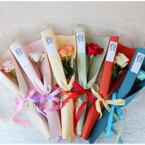 리리스 한송이 컬러 꽃다발 생화배송 정기구독 당일발송 기념일 여자친구 꽃선물 졸업 입학, 레드, 쇼핑백추가