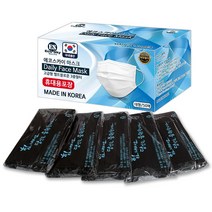 국내생산 비말차단 고급형3중필터 국내인증완료 일회용마스크 블랙 50매, (에코)블랙-50매