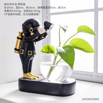 유리인테리어소품 노르딕 비행사 우주공간 팬시 진열 장식품 현관 응접실이 있다 사무실 탁상 TV거실장 2524843094, 블랙 배합 골드 잠수원 수배 (등 포