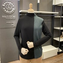 보니스팍스 NC02 컬러 배색 하이넥 티셔츠 A48TS120