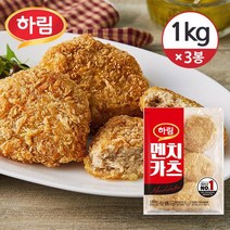 [냉동] 하림 멘치카츠 1kg 3봉, 없음