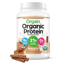 Orgain 유기농 비건 단백질 파우더 Horchata 식물 기반 21g 저순 탄수화물 글루텐 프리 락토오스 무설탕 함유 콩 코셔 GMO 0.9kg(2파운드) 58162, 2.03 Pound (Pack of 1), Vanilla