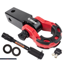 트레일러 견인고리 오프로드 차량 캠핑카 구조용 걸쇠 개조 전차 자동차 U자형 후크 탈거, _블랙__32톤_블루_후크_핀_잠금, 1개