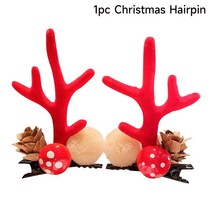 크리스마스 파티 머리띠 새로운 크리스마스 뿔 헤어 클립 사슴 귀 파티 머리띠 축제 고무 밴드 공 액세서, 10 hairpin kit 10