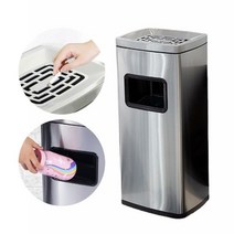 흡연실 휴게실 재털이 겸용 스텐 휴지통, 반려동물닷컴 실버