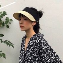 엔비 블랙모던썬캡 여성 여름 썬캡 모자 밀짚