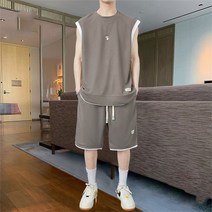 남성 여름 상하세트 반팔티+반바지 투피스 트레이닝복 캐주얼룩 WZB23030914