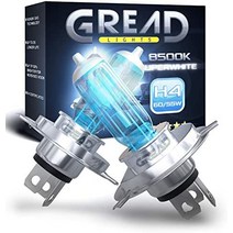 Gread - 2x H4 헤드라이트 전구 - 슈퍼화이트 - 8500k 55W - 미등록-37770, H7 - 2개