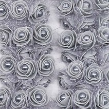 72pcs 웨딩 장식에 대 한 레이스 진주 구슬과 3cm 인공 미니 거품 장미 꽃 DIY 신부 화 환 Scrapbooking 공예, 02 F02