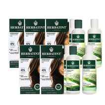 허바틴트 염색약 샴푸 컨디셔너 3종 세트 Herbatint Permanent Hair Color in 4N Chestnut, 5팩