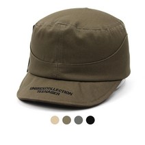 [디꾸보] 레터링 브림 벨크로 조절 숏챙 군모 ET827