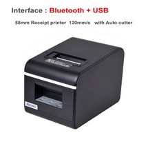 XPRINTER 송장 프린터 택배 라벨기 라벨 출력기 프린터기 xp-q90ec 이더넷 및 USB 또는 블루투스 및 USB 인터페이스가 있는 고품질 58mm 블루투스 자동 절단기, 블루투스와 USB, 나는 플러그